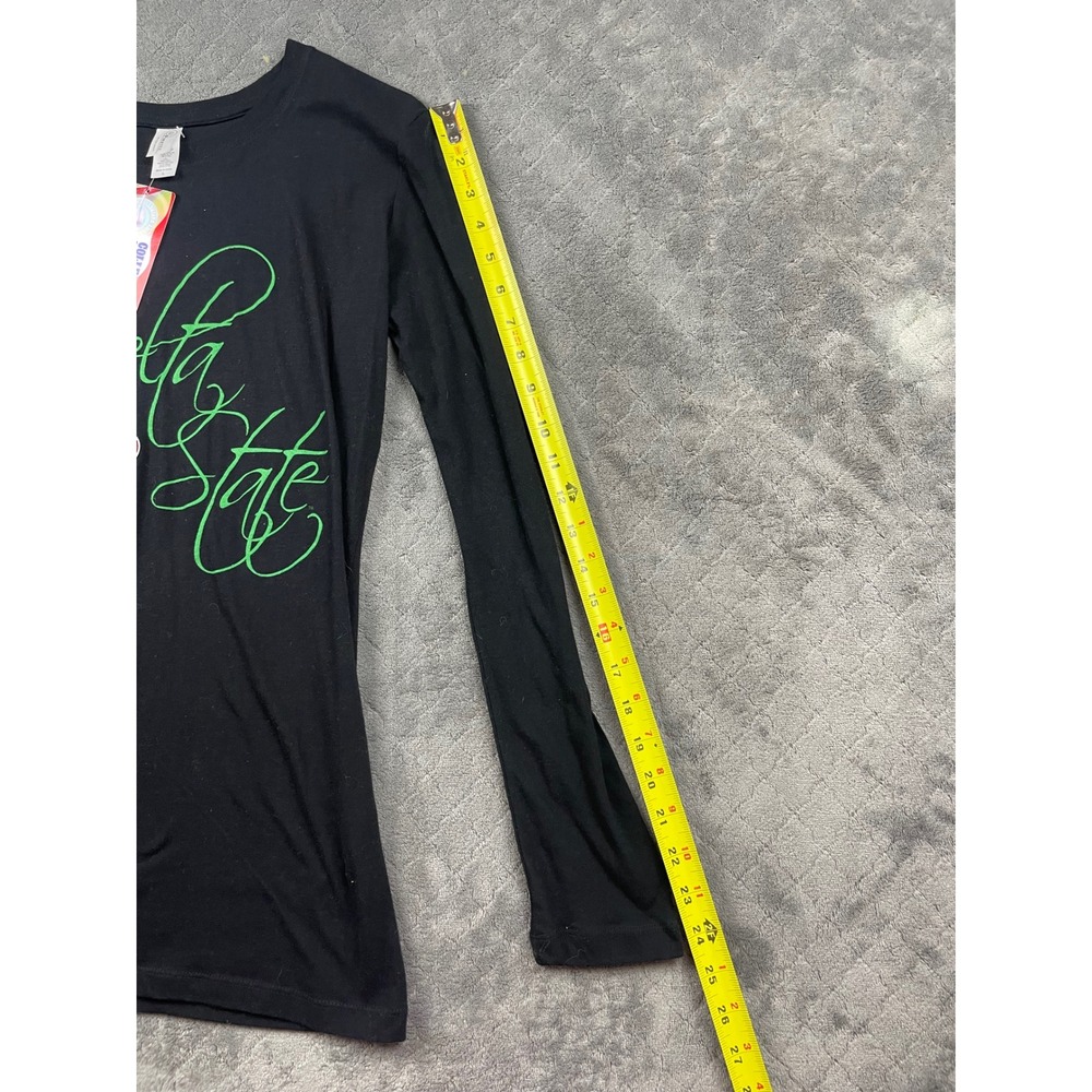 Delta State Fighting Okra Long Sleeve Shirt Women Large Black Pimatee Collegiate - Picture 5 of 8